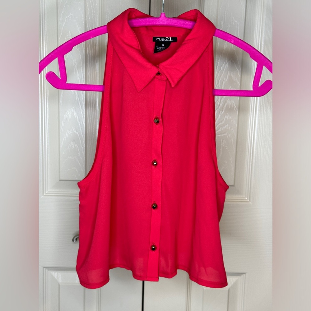Rue 21 y2k vintage crop red blouse size small